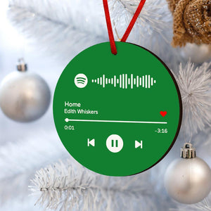 Engraved Custom Scannable Spotify Code Gifts Hanging Ornament Personalized Music Song Ornaments Green