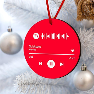 Engraved Custom Scannable Spotify Code Gifts Hanging Ornament Personalized Music Song Ornaments Red