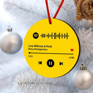 Engraved Custom Scannable Spotify Code Gifts Hanging Ornament Personalized Music Song Ornaments Yellow