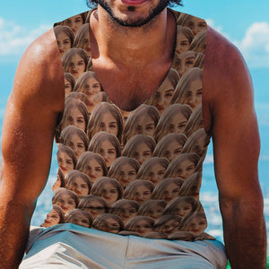 Custom Face Tank Top Photo Gym Tank Shirt Gifts For Men - Face Mash
