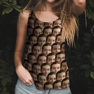 Custom Face Tank Top Photo Gym Tank Shirt Gifts For Women - Face Mash