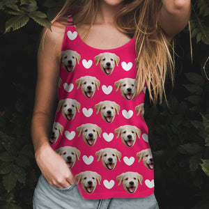 Custom Face Tank Top Photo Gym Tank Shirt Gifts For Men - Lovely Heart Dog