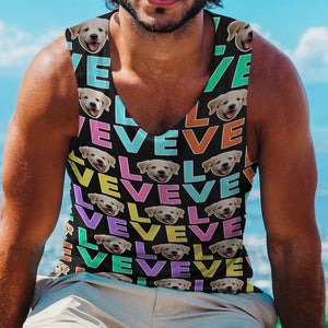 Custom Face Tank Top Photo Gym Tank Shirt Gifts For Men - LOVE