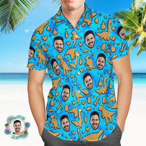 Custom Men's Shirt Face All Over Print Hawaiian Shirt Funny Gifts - My Face Gifts