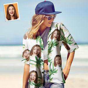 Custom Face Hawaiian Shirt for Women Personalized Women's Photo Hawaiian Shirt Gift for Her - Pineapple Party