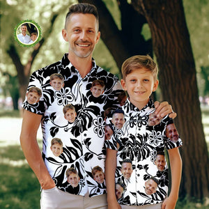 Custom Face Hawaiian Style Big Hibiscus Shirt Family Matching