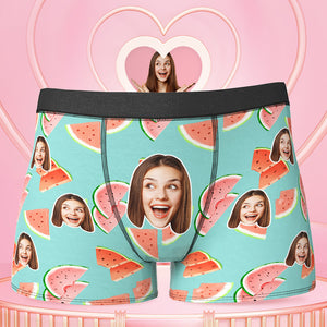 Custom Face Boxer Briefs Personalized Face Underwear - Summer Watermelon - My Face Gifts