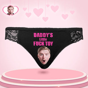 Custom Women Lace Panty Face Sexy Panties Women's Underwear - Daddy's Little Fuck Toy - My Face Gifts
