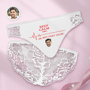 Custom Women Lace Panty Keep Calm Face Sexy Panties Sweet Gift - My Face Gifts
