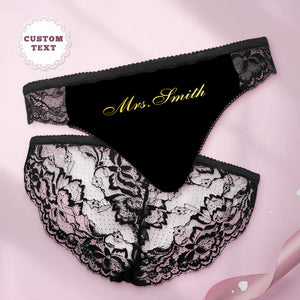 Custom Women Panties Sexy Bride Panties Lace Wedding Underwear Bridal Shower Gift Valentine's Day Gift