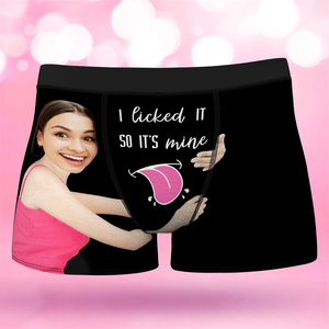 Custom Face On Boxer Shorts Men's Gifts Photo Boxer Briefs - I licked ITSO ITS mine