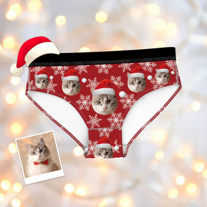 Custom Pet Photo Women's Panties personalized merry Christmas panties Christmas gifts