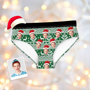 Custom Boyfriend Photo Women's Panties personalized merry Christmas panties Christmas gifts