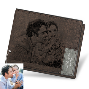 Men's Custom Short Photo Wallet For Father's Day Gifts