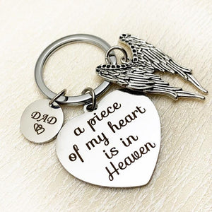 Father's Gift Keychain, A piece of my heart is in Heaven, Gifts for dad, Father's keychain, Grandpa gift, Step dad gift