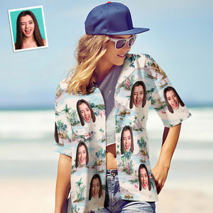 Custom Face Shirt Women's Hawaiian Shirt Sea View