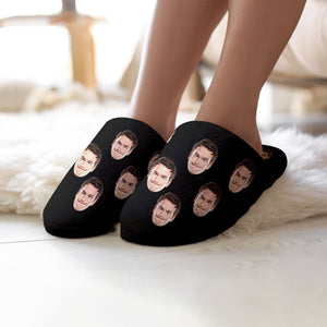Custom Face Women's and Men's Slippers Personalized Casual House Shoes Indoor Outdoor Bedroom Cotton Slippers - My Face Gifts