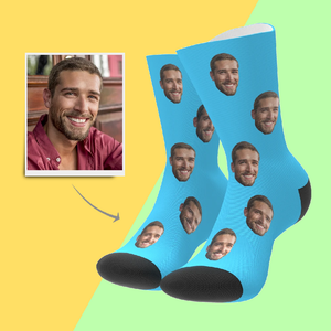 Custom Face On Socks Personalized Photo Socks Gifts For Him - Colorful
