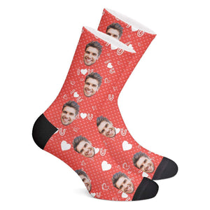 Custom Face On Socks Personalized Photo Socks Special Gifts - Love