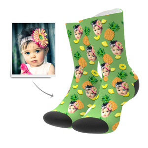 Custom Face On Socks Personalized Photo Socks Special Gifts - Pineapple