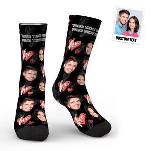3D Preview Custom Face Heartbeat Socks - My Face Gifts