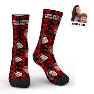 3D Preview Custom Face Heart Socks - XOXO - My Face Gifts