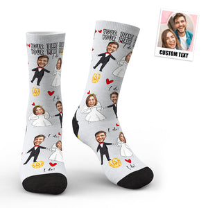 3D Preview Custom Face Socks Wedding Dress Socks - My Face Gifts