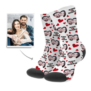 Custom Face On Socks Personalized Photo And Name Socks Unique Gifts - Love Heart