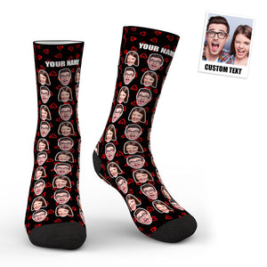 3D Preview Custom Photo Socks Colorful - Two Faces - My Face Gifts
