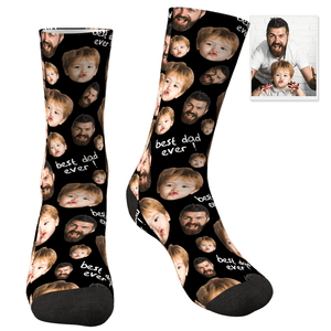 Custom Face On Socks Personalized Photo Socks Gifts For Father's Day Gift - Best Dad