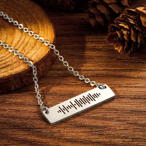 Personalized Bar Necklace Scannable Code Gifts Necklace Custom Music Scan Code Gifts Stainless Steel Necklace Gift