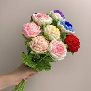 Roses Crochet Flower Handmade Knitted Flower Gift for Lover - My Face Gifts