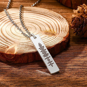 Personalized Bar Necklace Scannable Code Gifts Necklace Custom Music Scan Code Gifts Stainless Steel Necklace