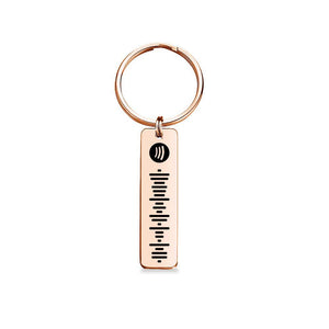 Custom Music Spotify Plaque Code Gifts Keychain Stainless Steel Rose Gold