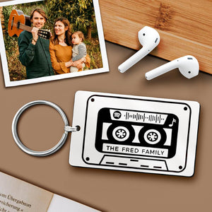 Personalized Keychain Custom Spotify Code Gifts Music Stainless Steel Key Ring Tape Keychain
