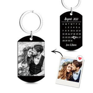 Custom Photo Keychain With Words Photo And Date Perfect Gift For Couple