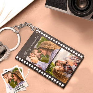 Custom Filmstrip Keychain with Photo and Message for Couples - My Face Gifts