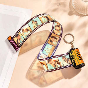 Personalized Photo and Name Film Roll Keychain Custom Camera Keychain Film Gifts for Lover - My Face Gifts