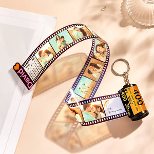 Custom Photo and Name Film Roll Keychain Personalized Camera Keychain Film Gifts for Lover - My Face Gifts