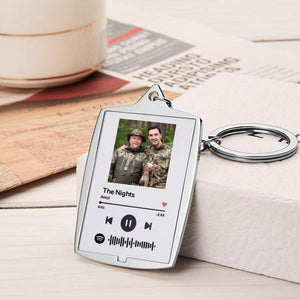 Custom music player keychain Spotify Song Plaque Keychain Special Gift