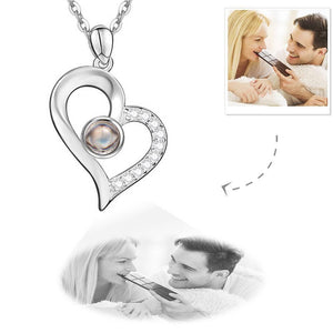 Personalized Projection Photo Necklace Heart Necklace