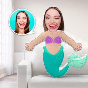 Custom Face On Pillow Face Cartoon Body Pillow Personalized Photo Pillow Gift - Mermaid Minime Pillow
