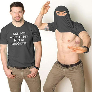 Funny T-shirt Ask Me About My Ninja Disguise Cartoon Mask Parent-child Outfit - My Face Gifts