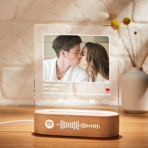 Spotify Music Plaque Custom With Song And Photo Acrylic Music Night Light, Plaque and Keychain