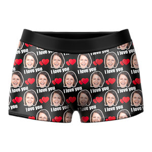 Custom Face On Boxer Shorts Men's Gifts Photo Boxer Briefs - I Love You